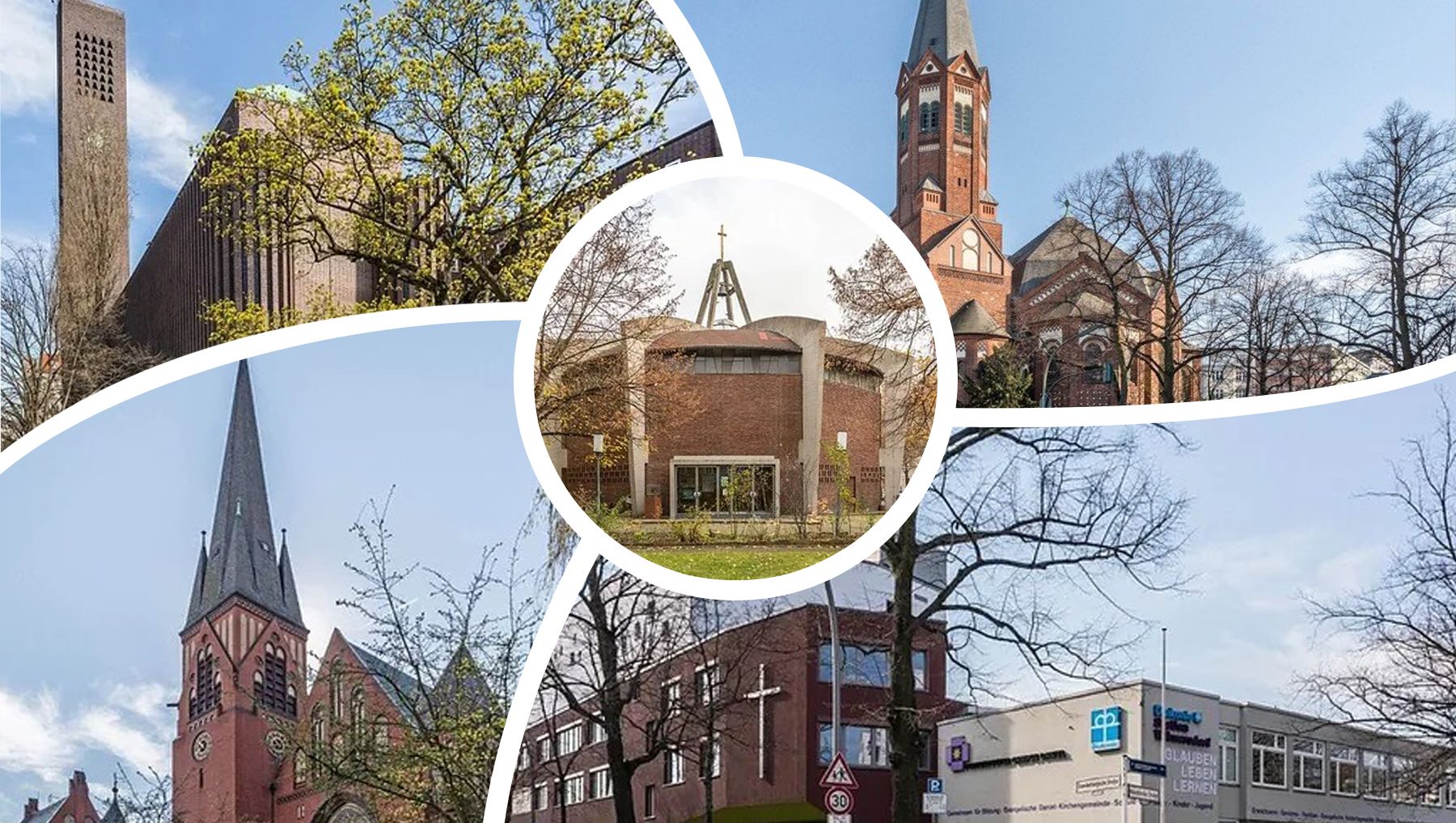Collage der Kirchen Region Mitte