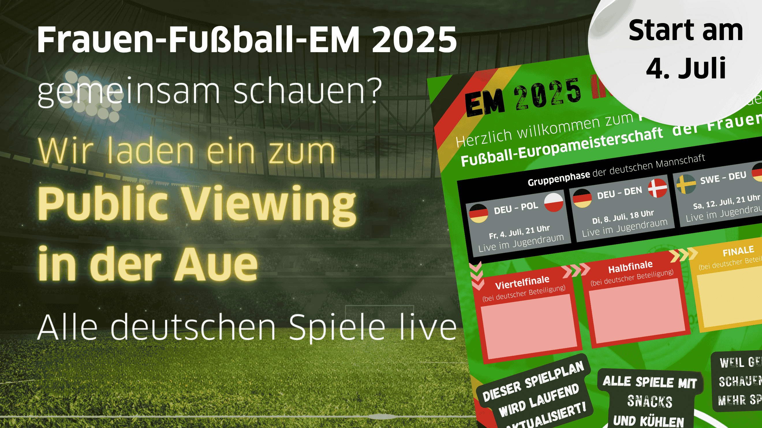 Postkarte und Werbeflyer fürs Sommerfest der Aue
